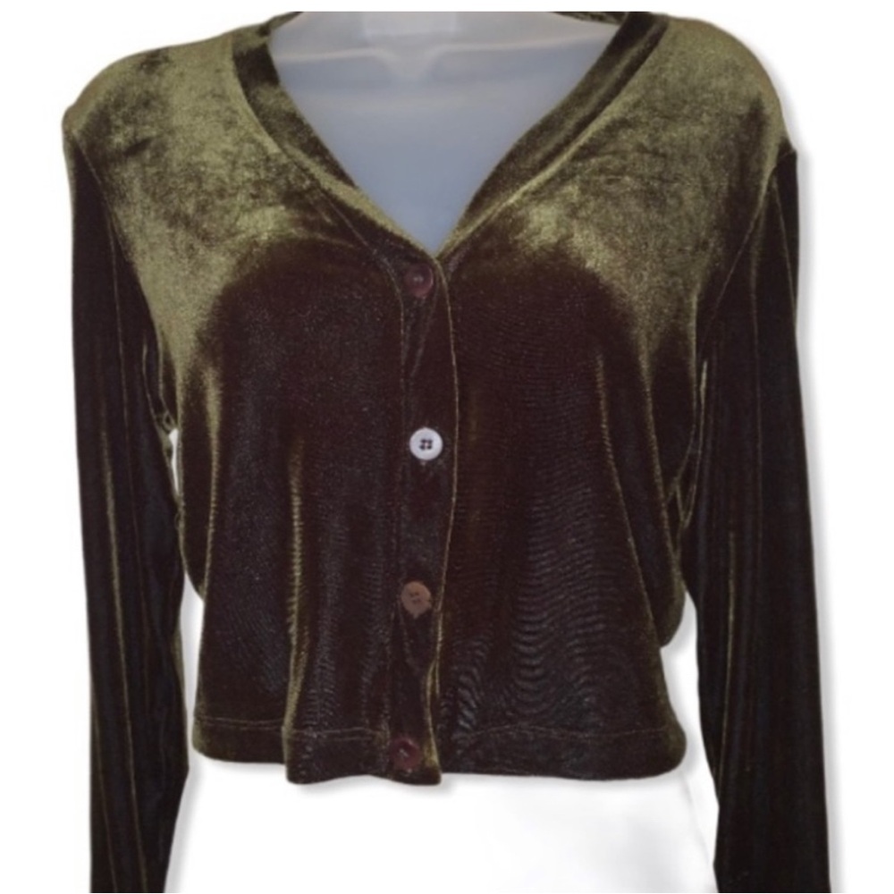 Y2K BCBG Velvet Tracksuit 3 Piece Set Jacket Mock Neck Top Pants Brown Sporty - Picture 5 of 13